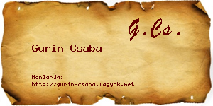 Gurin Csaba névjegykártya